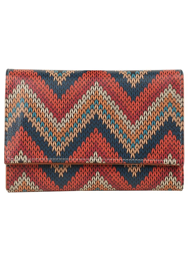 ShopMantra Multicolor Wallet for Woman | Premium Faux Leather Clutch | Stylish Money Organizer with Card Slots | Zigzag Print Design - Image 1